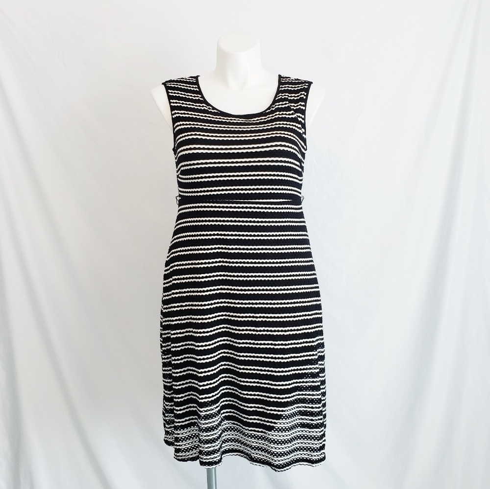Motherhood Maternity Sleeveless Stripe Dress Black & White